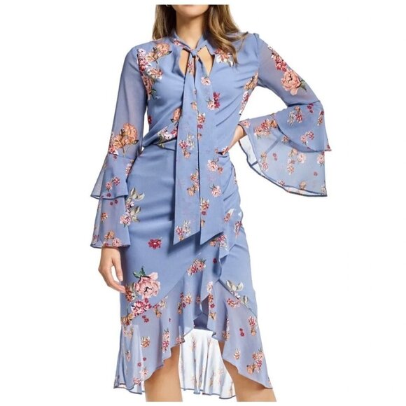 Keepsake The Label Women's Evolve Floral Ruffle Bell Blouse Midi Skirt Set Small - Picture 1 of 12